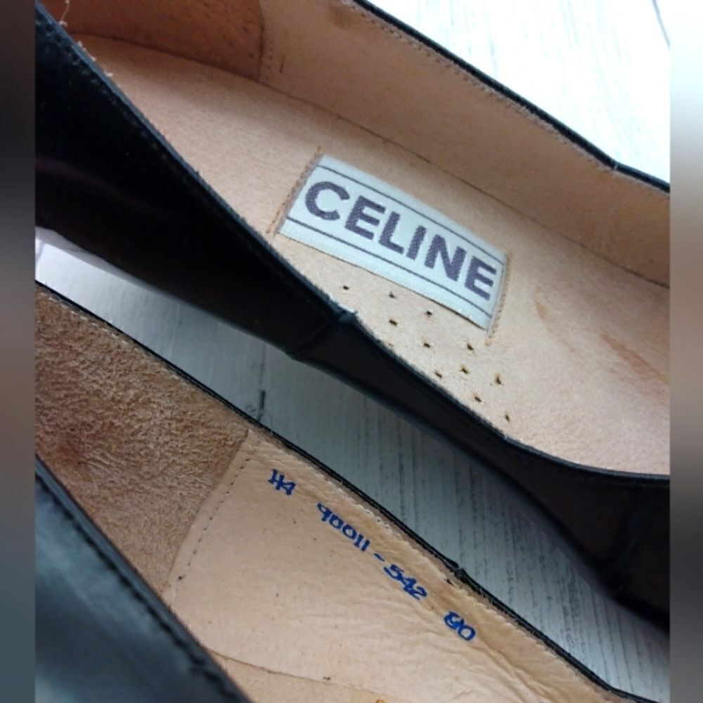 Celine Paris France Black Patent Leather Pumps Shoes Womens Vintage Authentic - Picture 10 of 16